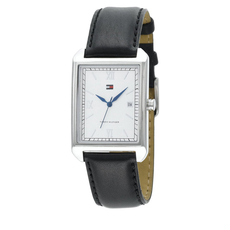Tommy Hilfiger Mens' Black Leather Strap Classic Watch
