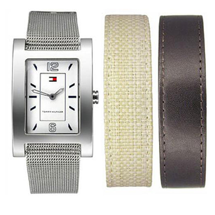 Tommy Hilfiger Ladies' Rectangular Dial Watch w Interchange-able Straps