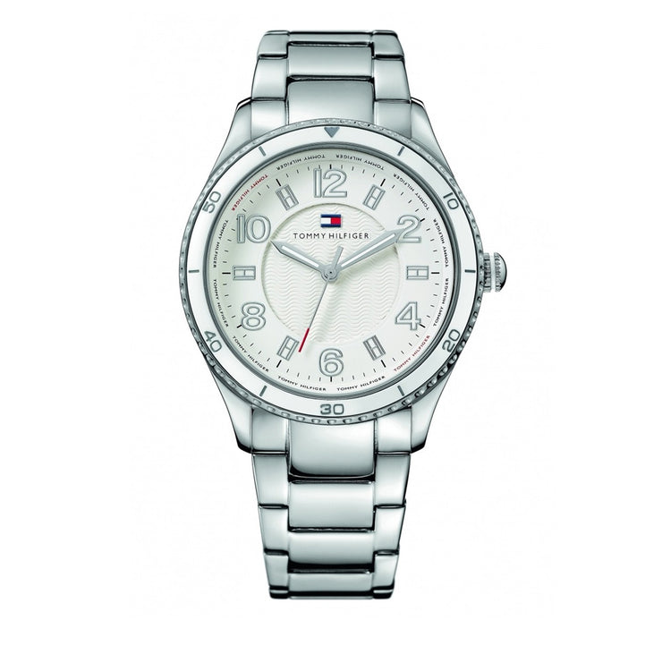 Tommy Hilfiger Watch 1781056- Silver Stainless Steel with White Round Dial Ladies Watch