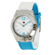 Tommy Hilfiger Ladies' Reversible Blue-White Silicone Strap Watch