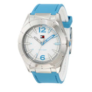 Tommy Hilfiger Ladies' Reversible Blue-White Silicone Strap Watch