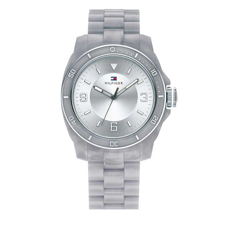 Tommy Hilfiger Ladies' Grey Acrylic Strap Round Dial Watch