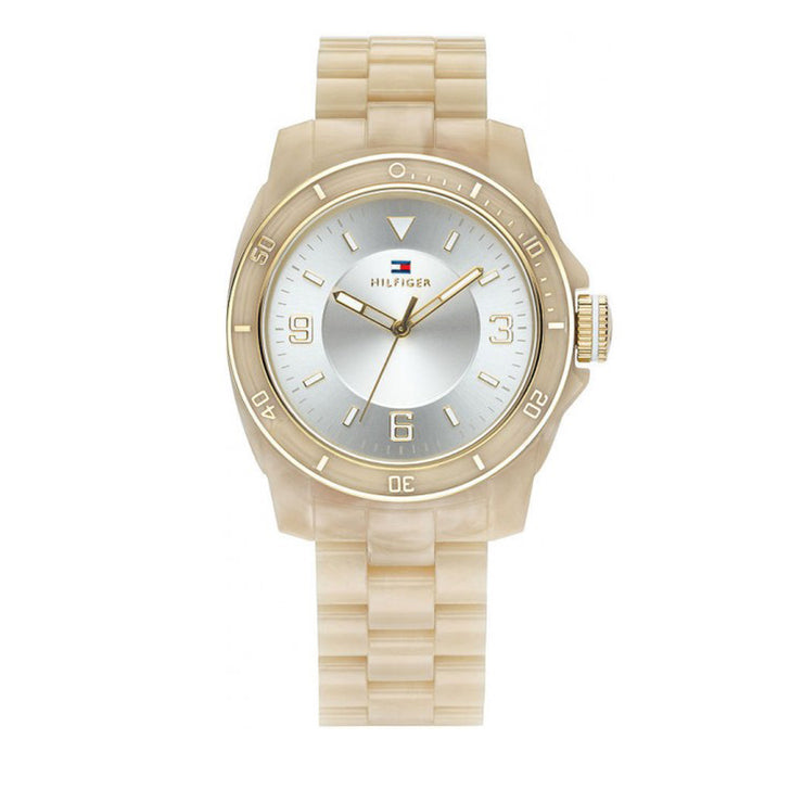 Tommy Hilfiger Ladies' Horn Acrylic Strap Watch w Round Dial