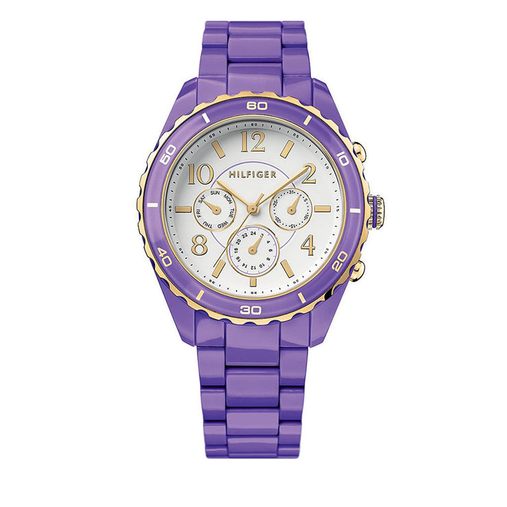 Tommy Hilfiger Watch 1781102- Purple Resin Bracelet Ladies Watch