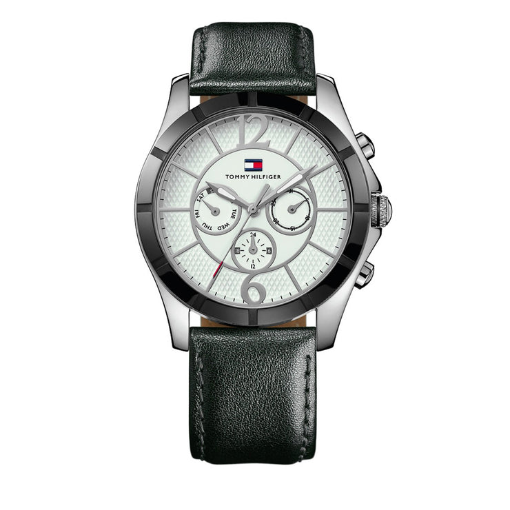 Tommy Hilfiger Ladies' Graphite Leather Strap Watch w Round Dark Grey Bezel