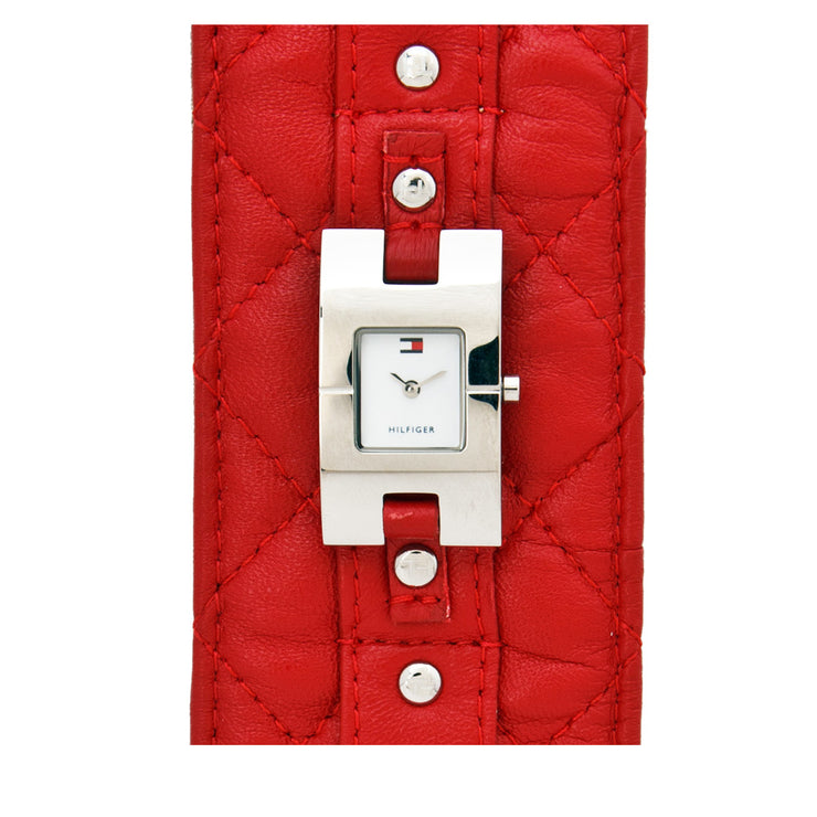 Tommy Hilfiger Ladies' Red Leather Cuff Watch
