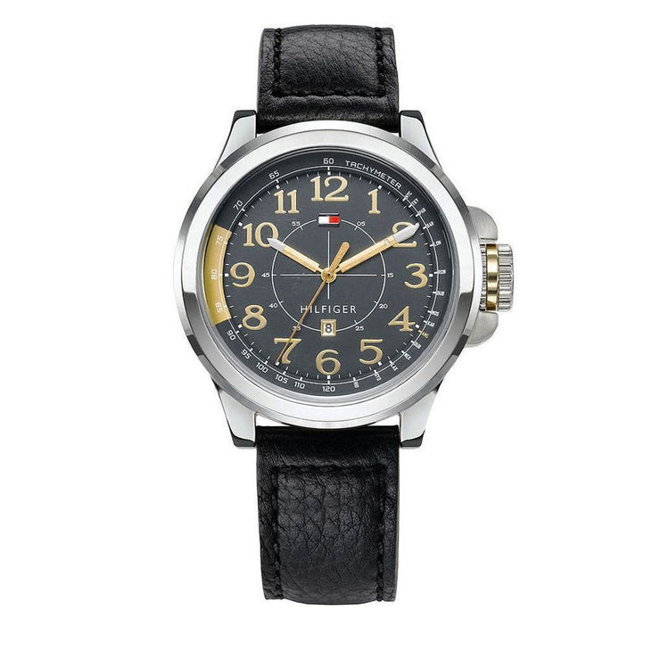 Tommy Hilfiger Watch 1790843- Black Leather Retro-Inspired Men Watch