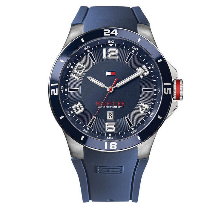 Tommy Hilfiger Watch 1790862- Navy Blue Silicon with Round Black Dial Men Watch