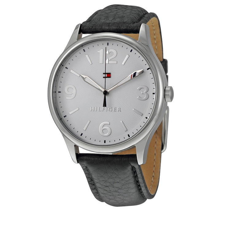 Tommy Hilfiger Watch 1781596- Black Leather with White Round Dial Ladies Watch