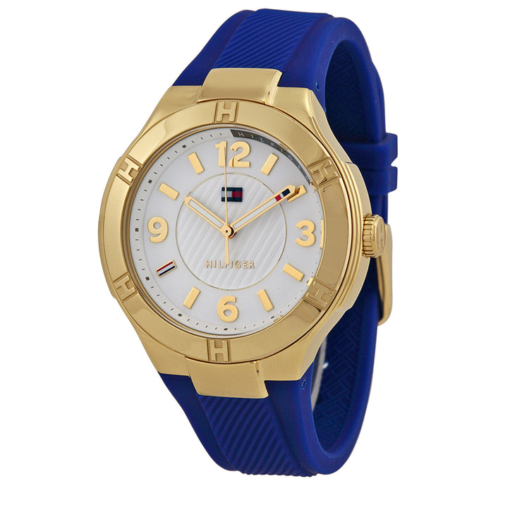 Tommy Hilfiger Watch 1781443- Blue Silicon with White Round Dial Ladies Watch