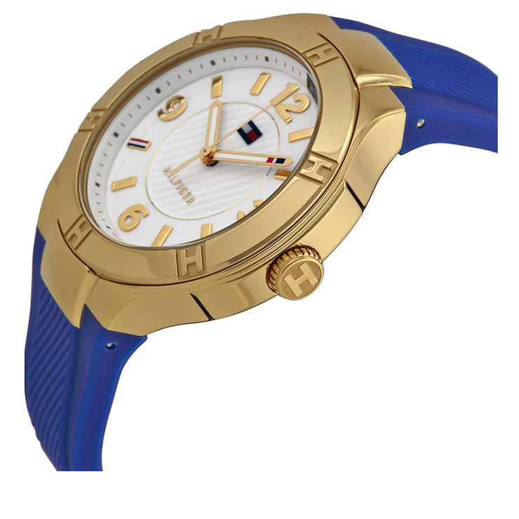 Tommy Hilfiger Watch 1781443- Blue Silicon with White Round Dial Ladies Watch