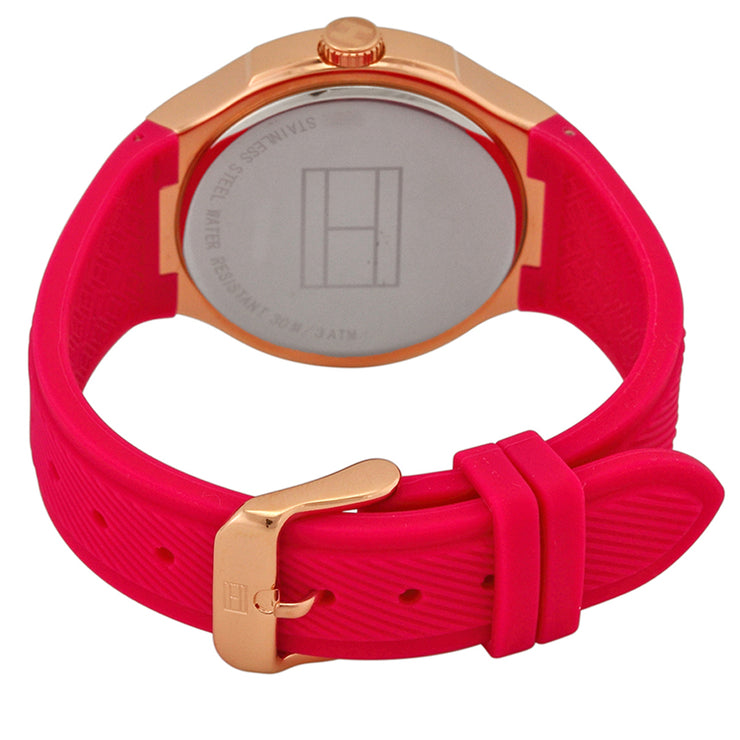 Tommy Hilfiger Watch 1781444- Pink Silicon with White Round Dial Ladies Watch