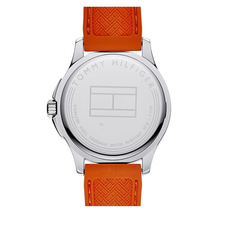 Tommy Hilfiger Watch 1790951- Orange Silicon with White Round Dial Men Watch