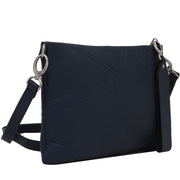 Skagen Britta Leather Faceted Ice Small Top-Zip Bag- Gun Metal-Dark Blue