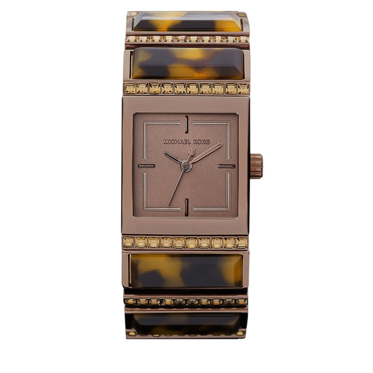 Michael Kors Erin Tortoise & Rose Gold Glitz Bracelet Ladies' Watch