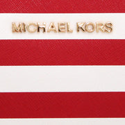 Michael Kors Striped Continental Wallet- Red-White