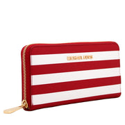 Michael Kors Striped Continental Wallet- Red-White