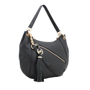 Michael Kors Charm Tassel Convertible Medium Shoulder Bag- Black