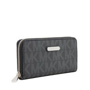 Michael Kors Jet Set Signature Zip Around  Continental Wallet- Black