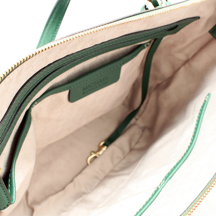 Michael Kors Jet Set East West Top-Zip Saffiano Tote Bag- Peanut