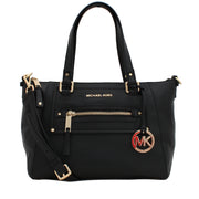 Michael Kors Gilmore Medium East West Leather Satchel Bag- Black
