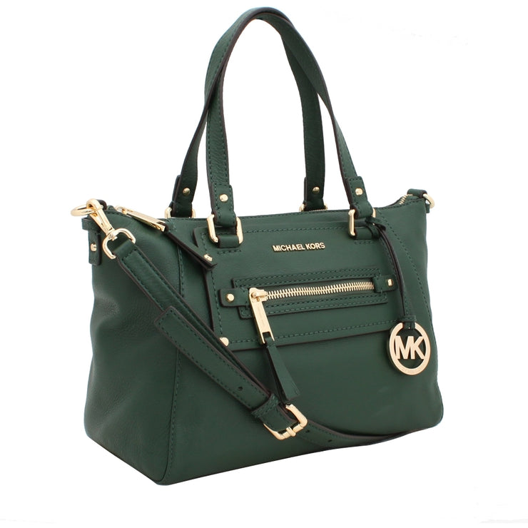 Michael Kors Gilmore Medium East West Leather Satchel Bag- Black