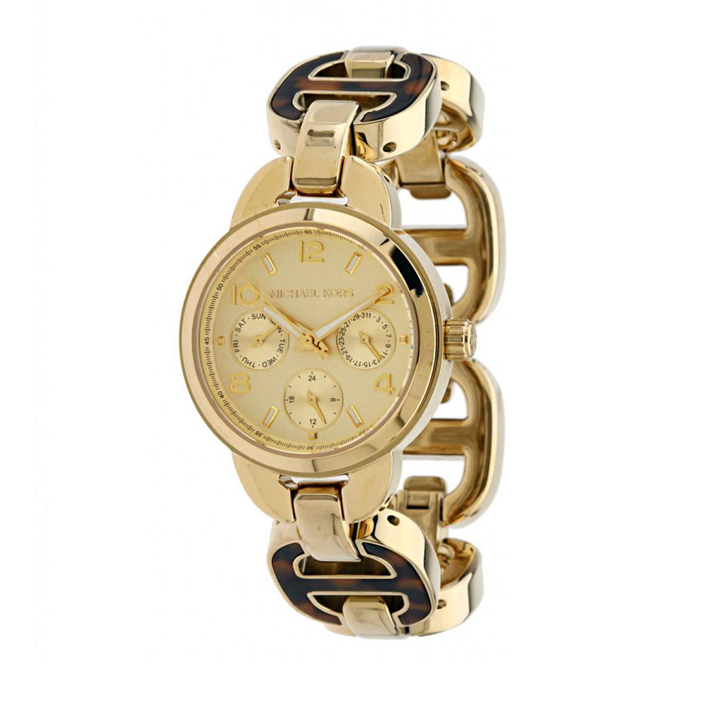 Women’s Michael Kors tortoise link chain watch. Definite statement piece! Michael Kors Tortoise Diamond Bezel Dress Wrist Watch for  main image 2