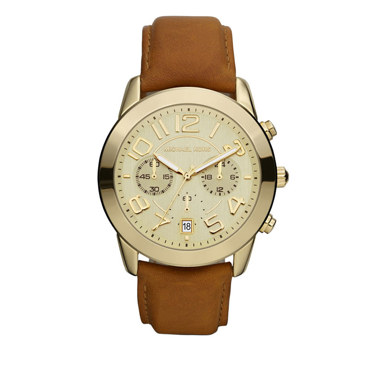 Michael Kors Ladies' Bradshaw Vachetta Leather Rose Gold Watch