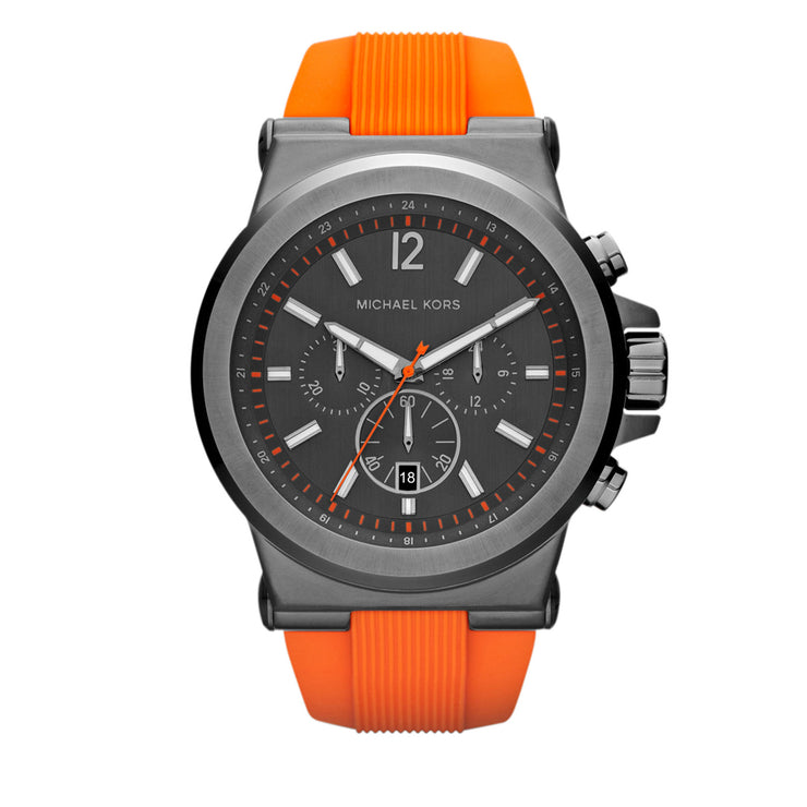 Michael Kors Men's Dylan Orange Silicon Strap Chronograph Watch
