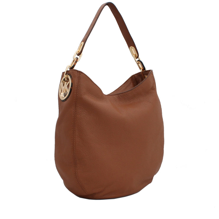 Michael Kors Fulton Medium Chain Hobo Bag- Luggage