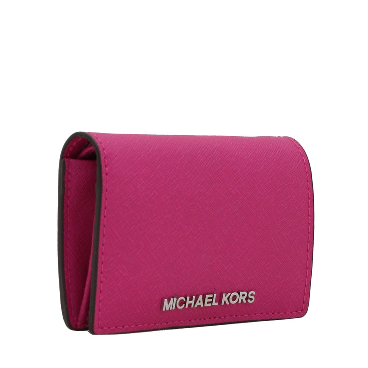 Michael Kors Signature Saffiano Medium Slim Wallet- Brown-Luggage