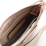 Michael Kors Jet Set Signature Metallic Saffiano Small Wristlet- Rose Gold