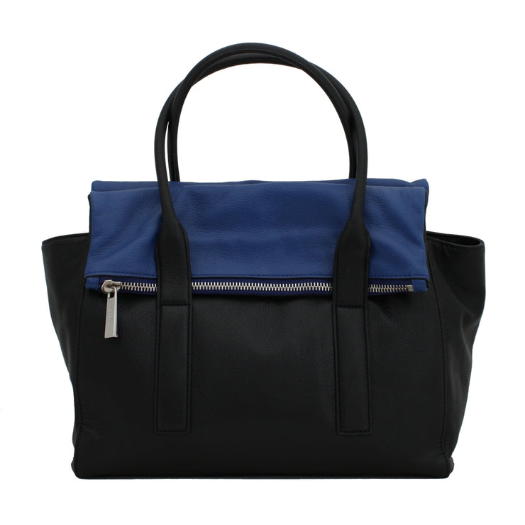 Michael Kors Tippi Large Satchel Bag- Black-Sapphire