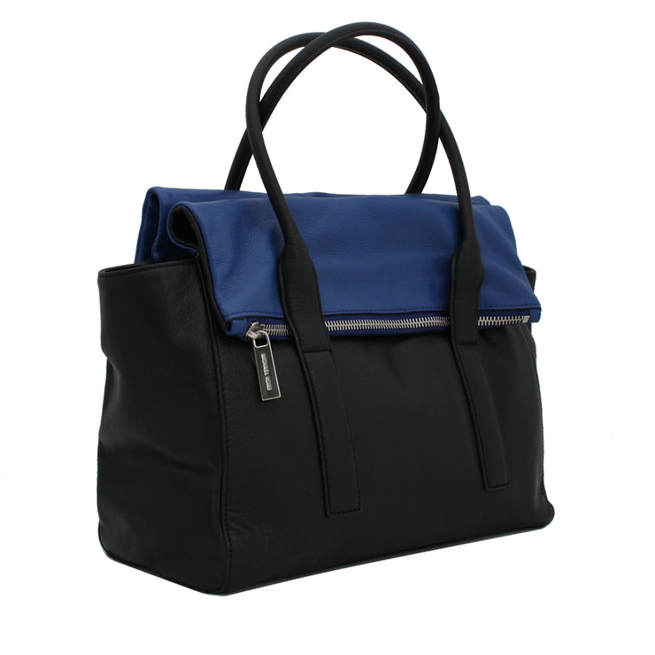 Michael Kors Tippi Large Satchel Bag- Black-Sapphire