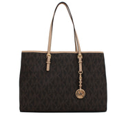 Michael Kors Jet Set Travel Signature Large East West Tote Bag- Brown