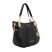 Michael Kors Brooke Medium Shoulder Bag- Black Patent Python