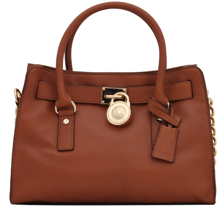 Michael Kors Hamilton Saffiano Leather East West Satchel Bag- Luggage