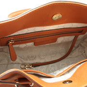 Michael Kors Hamilton Saffiano Leather East West Satchel Bag- Luggage