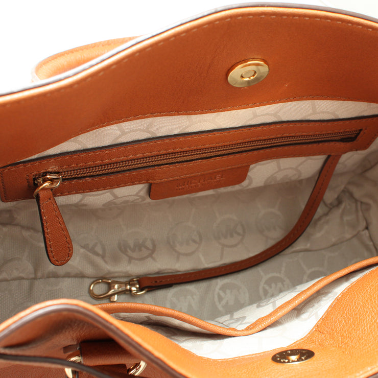 Michael Kors Hamilton Saffiano Leather East West Satchel Bag- Luggage