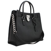 Michael Kors Hamilton Large Patent Leather North South Tote Bag- Black