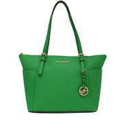 Michael Kors Jet Set East West Top-Zip Saffiano Tote Bag- Palm