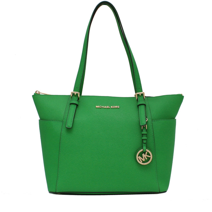 Michael Kors Jet Set East West Top-Zip Saffiano Tote Bag- Palm