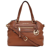 Michael Kors Gilmore Medium East West Leather Satchel Bag- Luggage