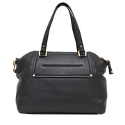 Michael Kors Gilmore Medium East West Leather Satchel Bag- Black