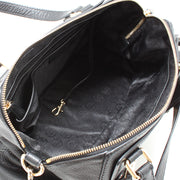 Michael Kors Gilmore Medium East West Leather Satchel Bag- Black