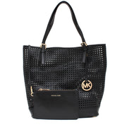 Michael Kors Bridget Large Leather Tote Bag- Black
