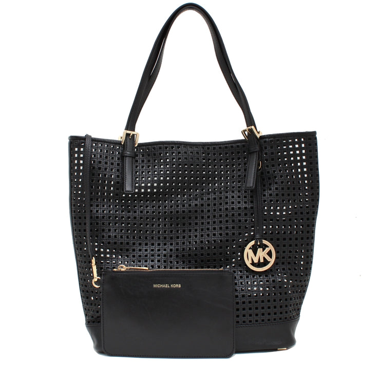 Michael Kors Bridget Large Leather Tote Bag- Black