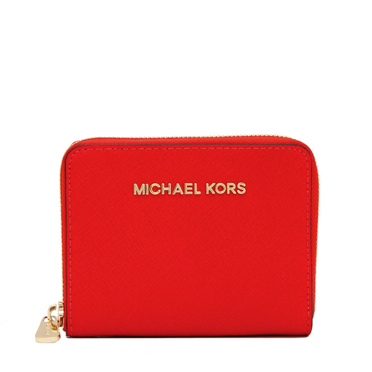 Michael Kors Medium Jet Set Travel Zip Around Wallet- Mandarin