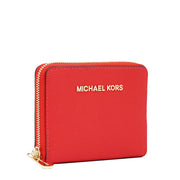 Michael Kors Medium Jet Set Travel Zip Around Wallet- Mandarin