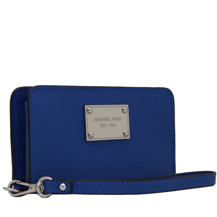 Michael Kors Jet Set Leather Slim Tech Wristlet- Optic White